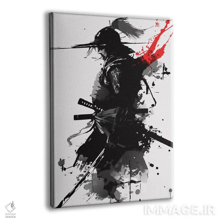 تابلو دکوراتیو سیلوئت جنگجوی سامورایی اثر ادسون راموس - نمای پرسپکتیو محصول