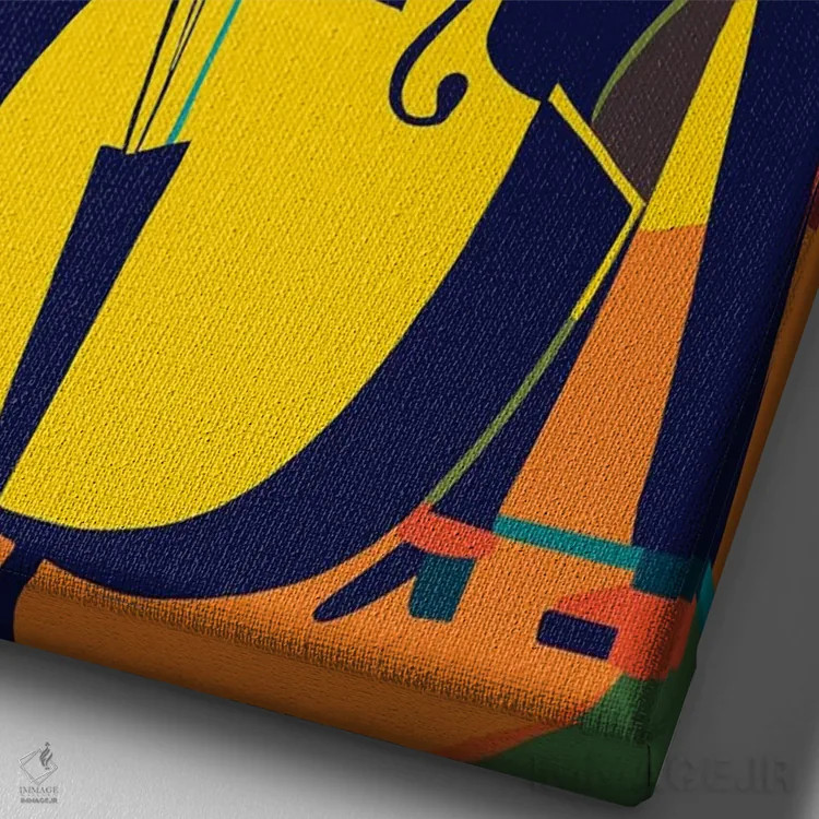 تابلو انتزاعی جاز اثر ادسون راموس - نمای نزدیک بافت بوم