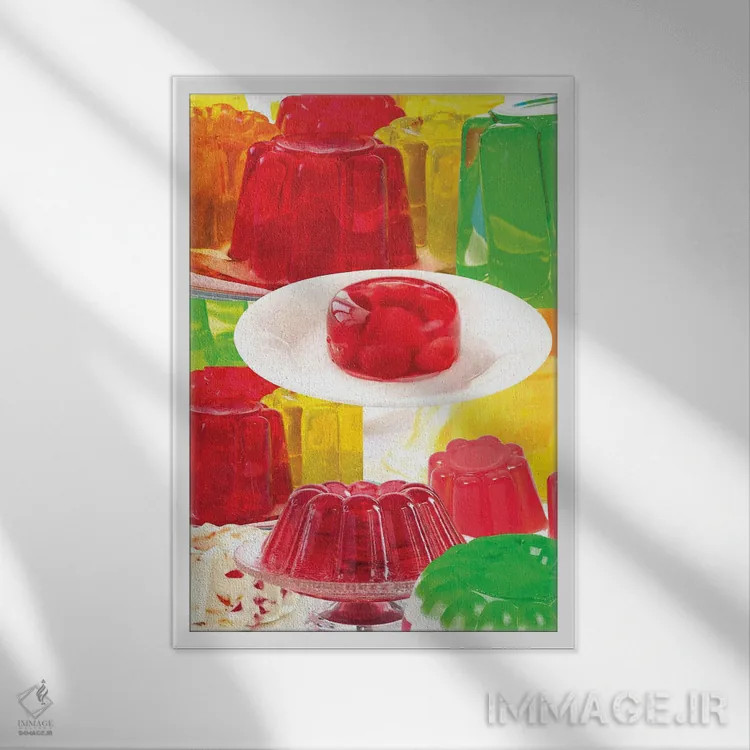 تابلو دکوراتیو ژله رنگارنگ اثر ادسون راموس - نمای قابدار سفید