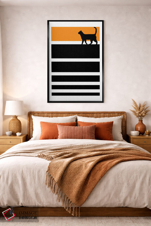 تابلو مینیمال گربه گرافیکی اثر ادسون راموس - D4B