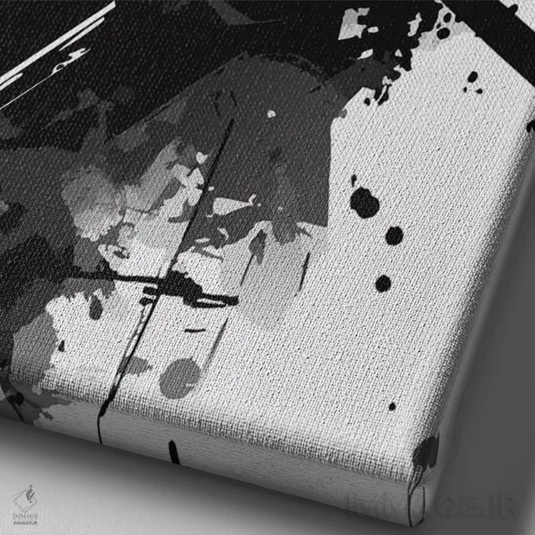 تابلو دکوراتیو سیلوئت جنگجوی سامورایی اثر ادسون راموس - نمای نزدیک بافت بوم