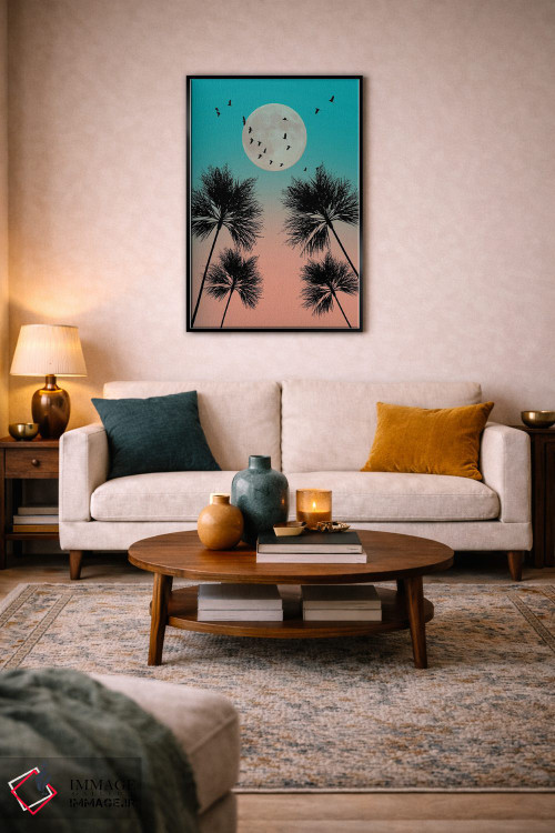 تابلو دکوراتیو غروب صورتی اثر ادسون راموس - D6B