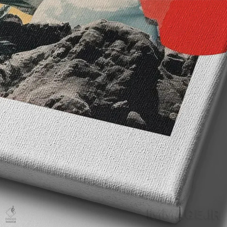 تابلو مدرن کوه اثر ادسون راموس - نمای نزدیک بافت بوم