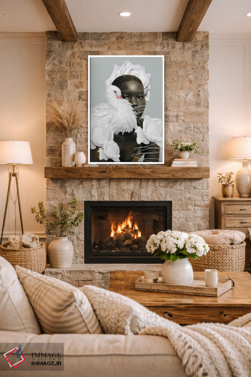 تابلو دکوراتیو قو و رزهای سفید اثر ادسون راموس - D1W