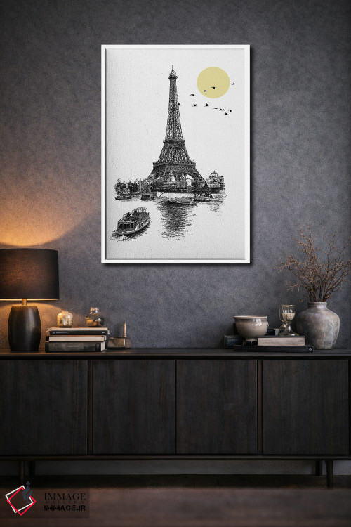 تابلو دکوراتیو هنر مینیمالیستی برج ایفل اثر ادسون راموس - D1W