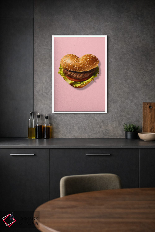 تابلو دکوراتیو همبرگر قلبی پاپ آرت اثر ادسون راموس - D1W