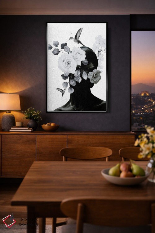 تابلو دکوراتیو کلاژ زیبایی سیاه اثر ادسون راموس - D2B