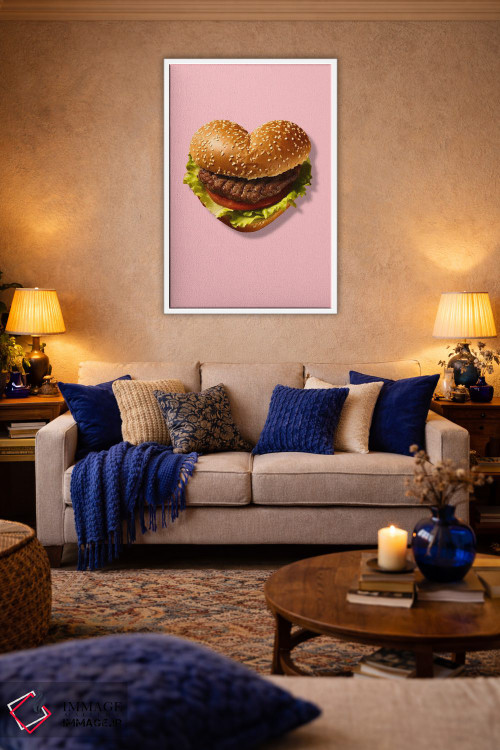 تابلو دکوراتیو همبرگر قلبی پاپ آرت اثر ادسون راموس - D2W