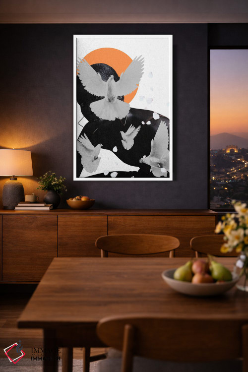 تابلو دکوراتیو کبوترها اثر ادسون راموس - D2W