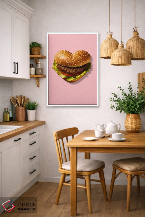 تابلو دکوراتیو همبرگر قلبی پاپ آرت اثر ادسون راموس - D3W