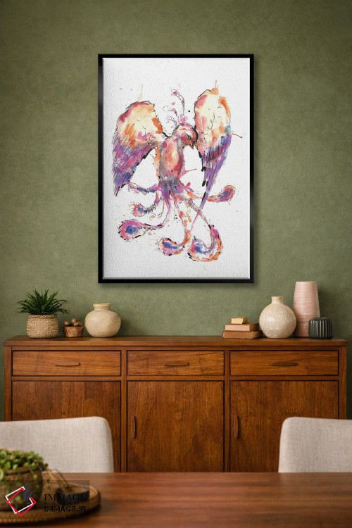 تابلو دکوراتیو ققنوس آبرنگی اثر ادسون راموس - D2B
