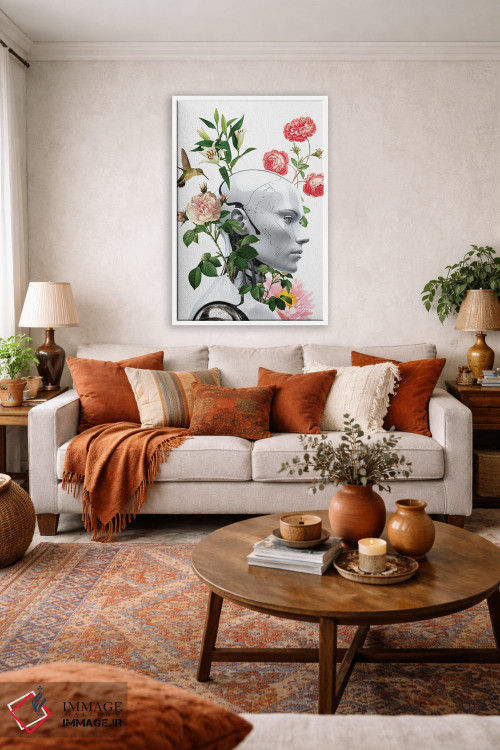 تابلو مدرن گل های رباتی اثر ادسون راموس - D1W