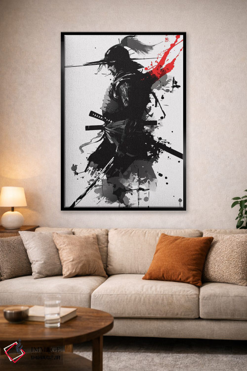تابلو دکوراتیو سیلوئت جنگجوی سامورایی اثر ادسون راموس - D1B