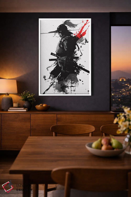 تابلو دکوراتیو سیلوئت جنگجوی سامورایی اثر ادسون راموس - D3W