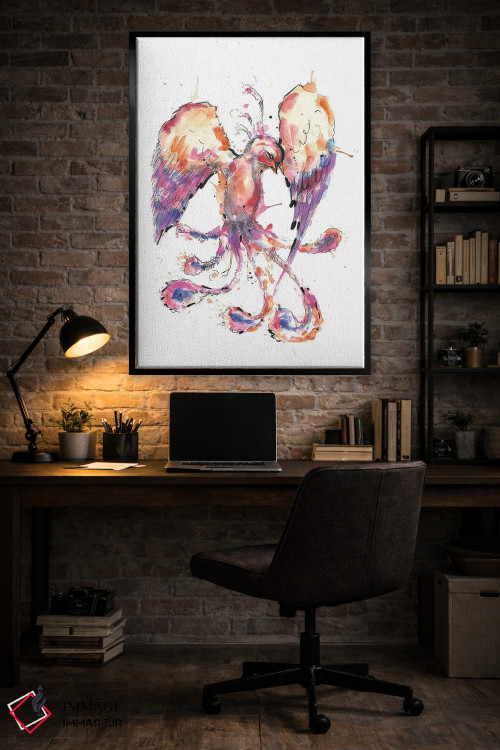 تابلو دکوراتیو ققنوس آبرنگی اثر ادسون راموس - D5B