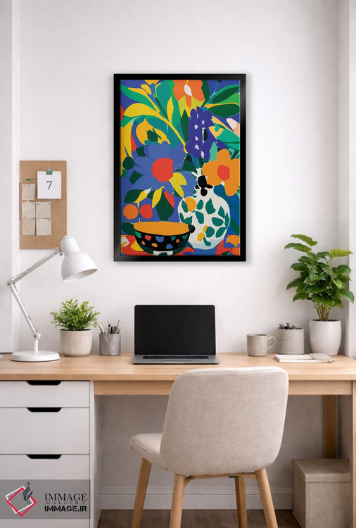 تابلو انتزاعی گلدان گل اثر ادسون راموس - D5B