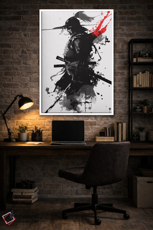 تابلو دکوراتیو سیلوئت جنگجوی سامورایی اثر ادسون راموس - D4W