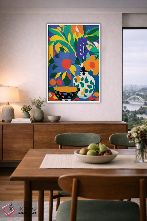 تابلو انتزاعی گلدان گل اثر ادسون راموس - D6W