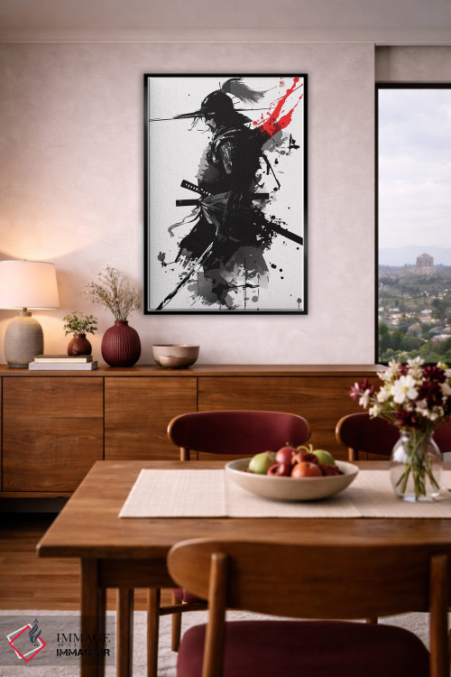 تابلو دکوراتیو سیلوئت جنگجوی سامورایی اثر ادسون راموس - D6B