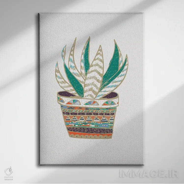 تابلو مدرن ساکولنت، سبز اثر اتاوی - نمای روبهرو روی دیوار