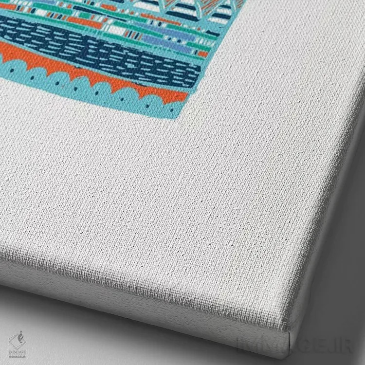 تابلو مدرن ساکولنت، آبی اثر اتاوی - نمای نزدیک بافت بوم