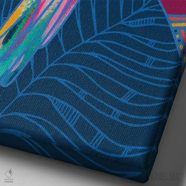 تابلو دکوراتیو طوطی اثر اتاوی - نمای نزدیک بافت بوم