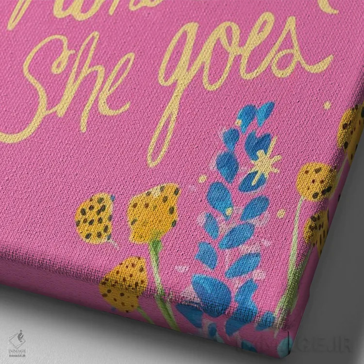 تابلو دکوراتیو درخشش اثر اتاوی - نمای نزدیک بافت بوم