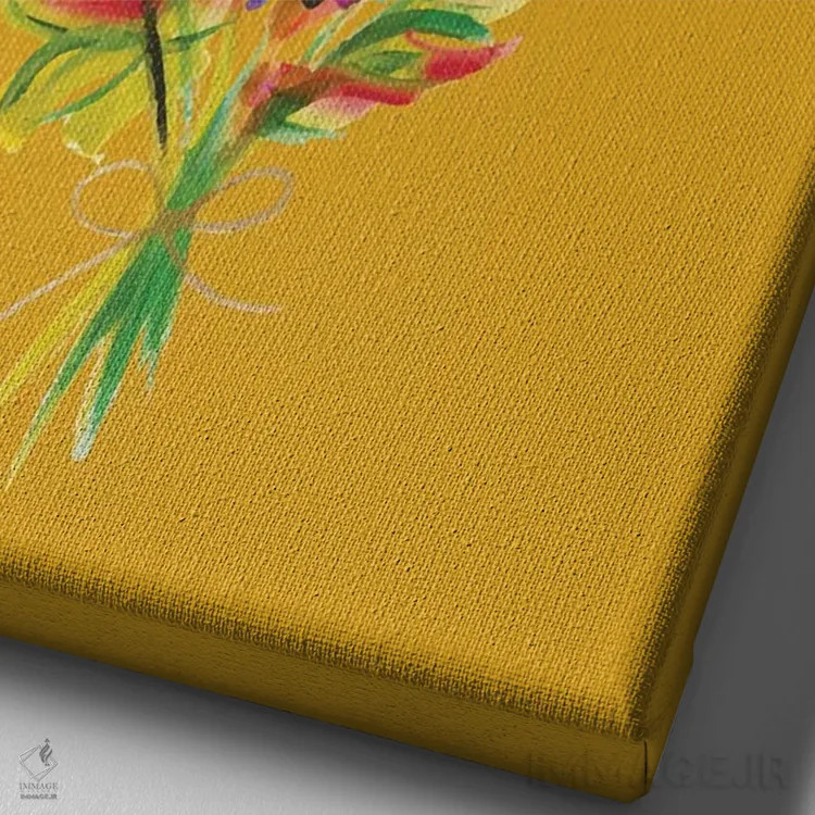 تابلو دکوراتیو دسته گل هشتم اثر اتاوی - نمای نزدیک بافت بوم