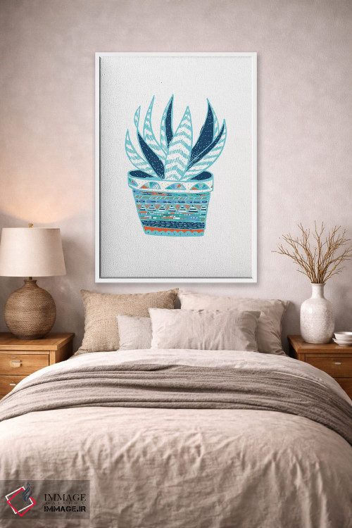 تابلو مدرن ساکولنت، آبی اثر اتاوی - D1W