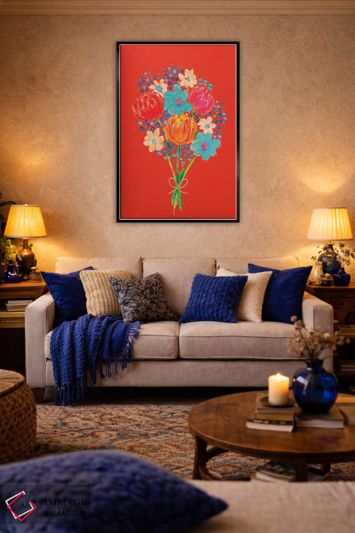 تابلو دکوراتیو دسته گل هفتم اثر اتاوی - D5B