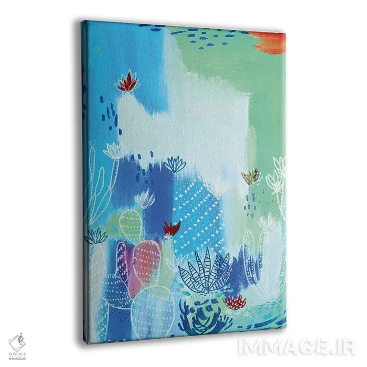 تابلو انتزاعی بیابان آبی اثر اتاوی - نمای پرسپکتیو محصول