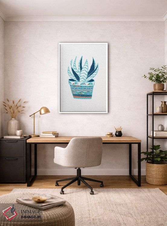 تابلو مدرن ساکولنت، آبی اثر اتاوی - D3W