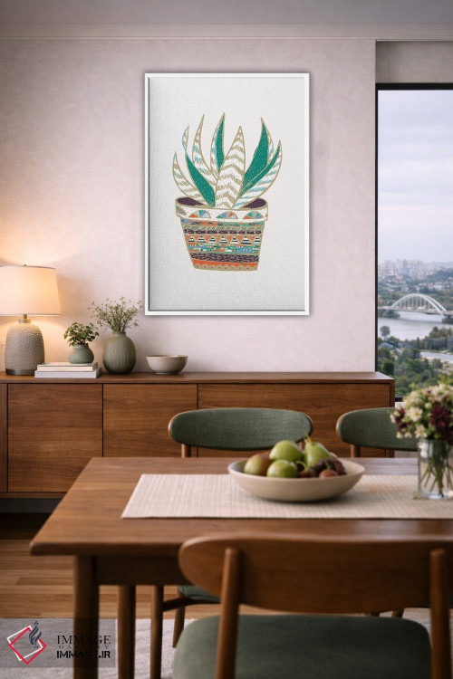 تابلو مدرن ساکولنت، سبز اثر اتاوی - D6W