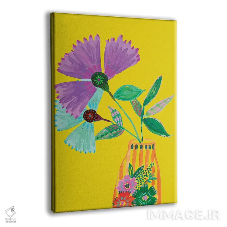 تابلو دکوراتیو گل های سبک بوهمی II اثر اتاوی - نمای پرسپکتیو محصول