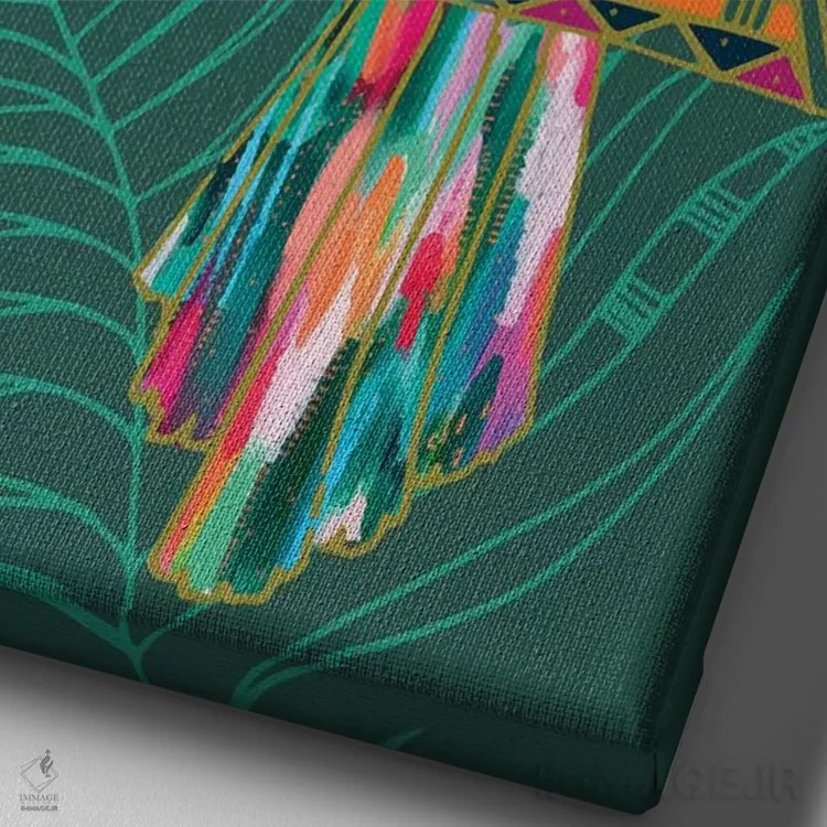 تابلو دکوراتیو توکان اثر اتاوی - نمای نزدیک بافت بوم