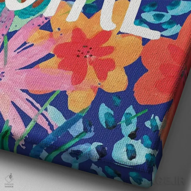 تابلو دکوراتیو آفرین دختر! اثر اتاوی - نمای نزدیک بافت بوم