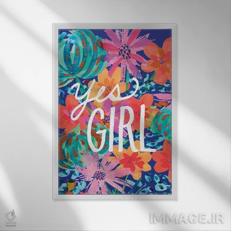 تابلو دکوراتیو آفرین دختر! اثر اتاوی - نمای قابدار سفید