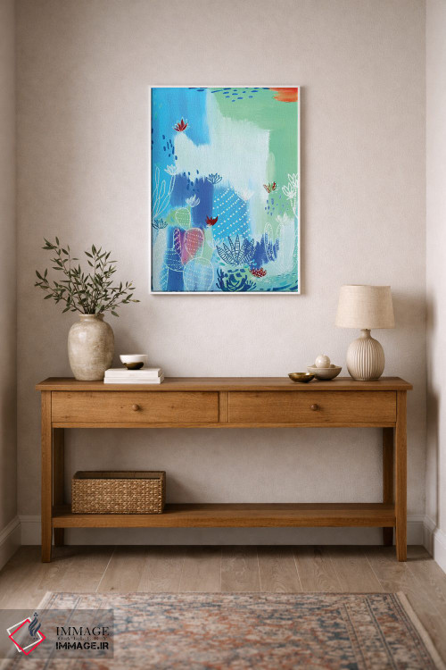 تابلو انتزاعی بیابان آبی اثر اتاوی - D1W