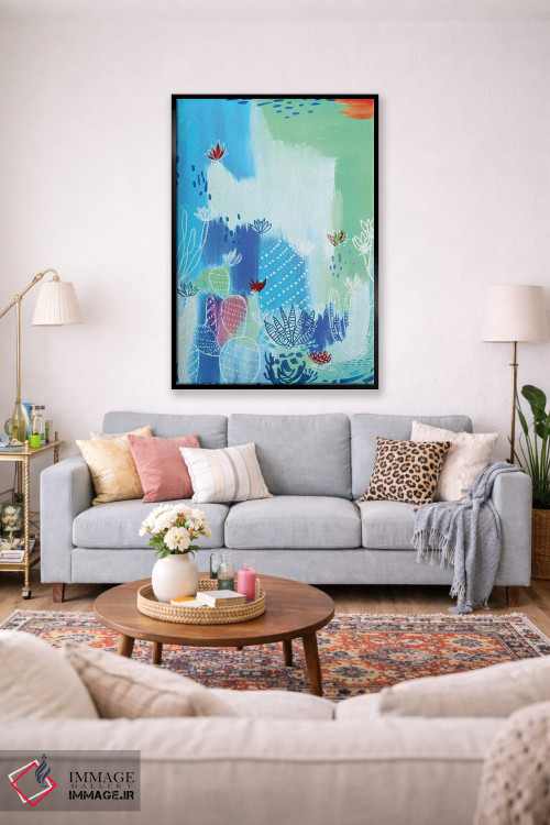 تابلو انتزاعی بیابان آبی اثر اتاوی - D2B