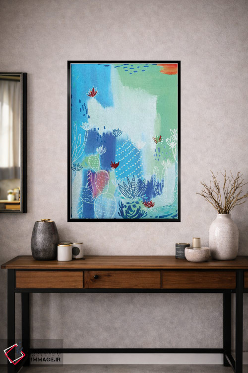 تابلو انتزاعی بیابان آبی اثر اتاوی - D3B