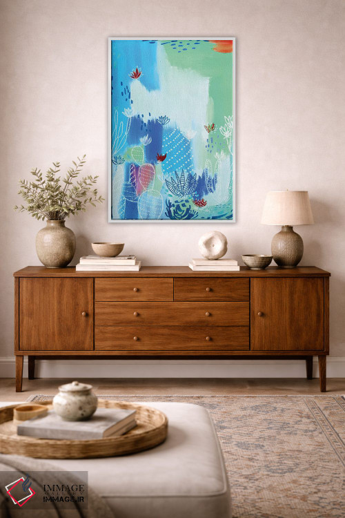 تابلو انتزاعی بیابان آبی اثر اتاوی - D4W