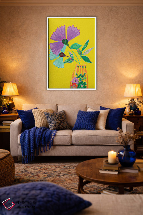 تابلو دکوراتیو گل های سبک بوهمی II اثر اتاوی - D4W