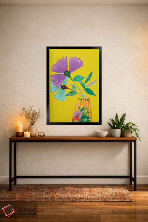 تابلو دکوراتیو گل های سبک بوهمی II اثر اتاوی - D5B