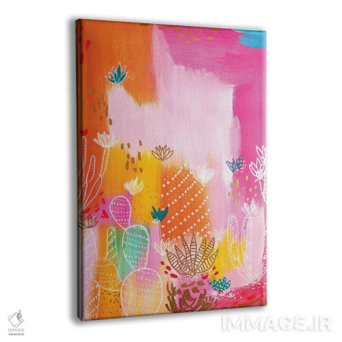 تابلو انتزاعی بیابان صورتی اثر اتاوی - نمای پرسپکتیو محصول