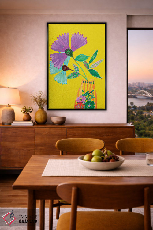 تابلو دکوراتیو گل های سبک بوهمی II اثر اتاوی - D6B