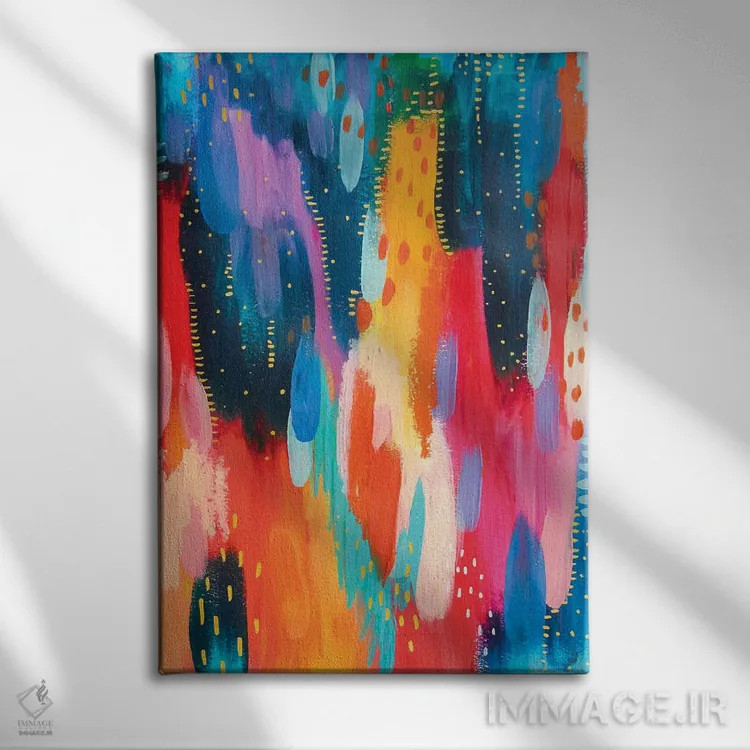 تابلو انتزاعی شماره ۴ اثر اتاوی - نمای روبهرو روی دیوار