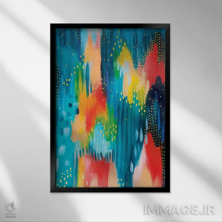 تابلو انتزاعی شماره ۳ اثر اتاوی - نمای قابدار مشکی