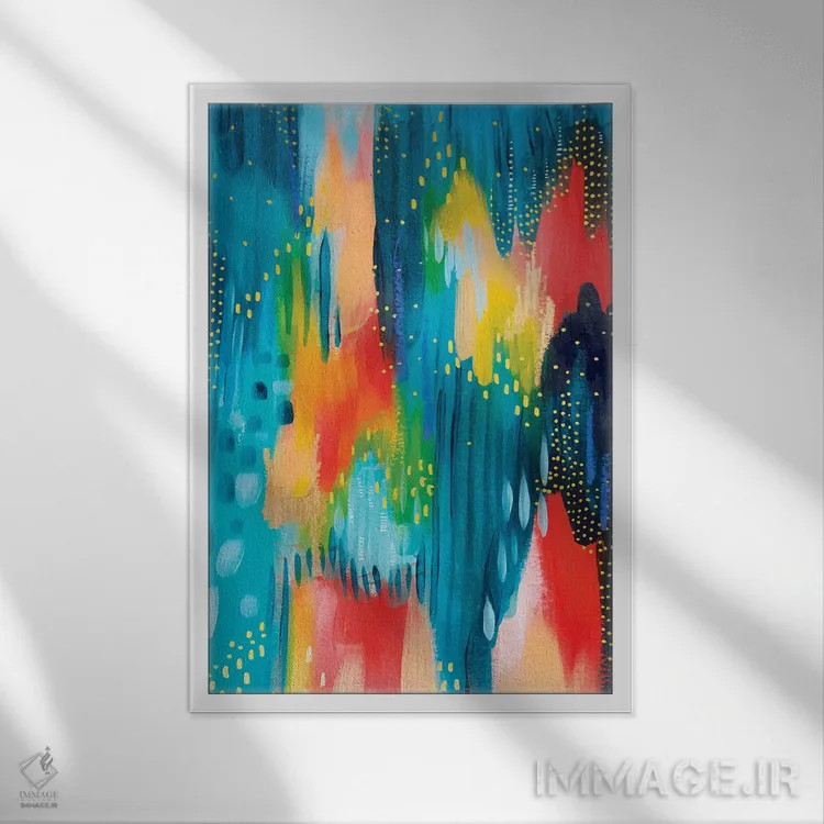 تابلو انتزاعی شماره ۳ اثر اتاوی - نمای قابدار سفید