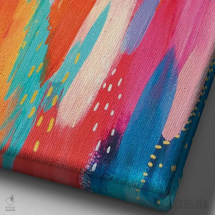 تابلو انتزاعی شماره ۴ اثر اتاوی - نمای نزدیک بافت بوم