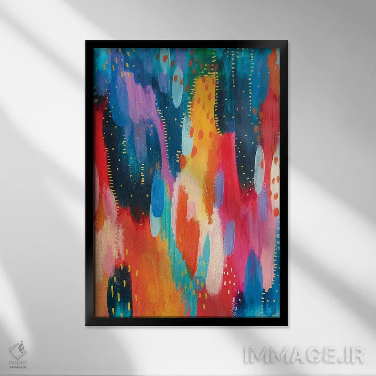 تابلو انتزاعی شماره ۴ اثر اتاوی - نمای قابدار مشکی